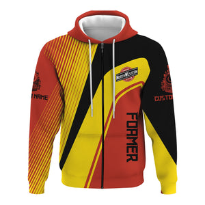 Railspirit Personalized Chicago and North Western Railway Hoodie Vibrant Striking Style Zip Up Hoodie For Rail Enthusiasts