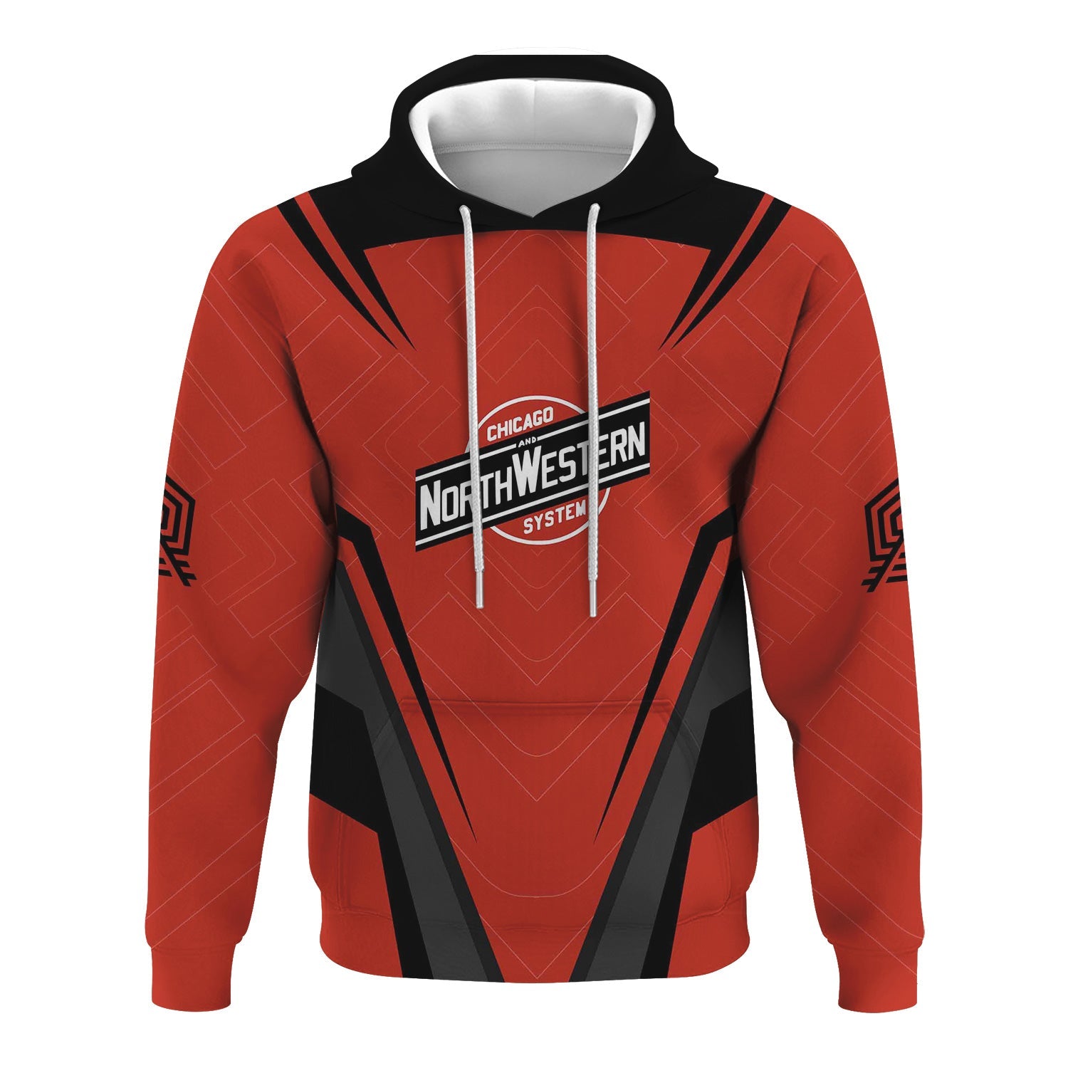 Railspirit Personalized Chicago and North Western Railway Hoodie Railway Inspired Apparel Train Zip Up Hoodie For Train Lovers