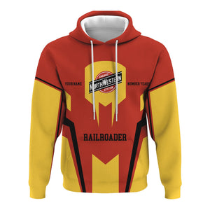 Railspirit Personalized Chicago and North Western Railway Hoodie Custom Year Railroader Zip Up Hoodie Gift Idea For Train Lover