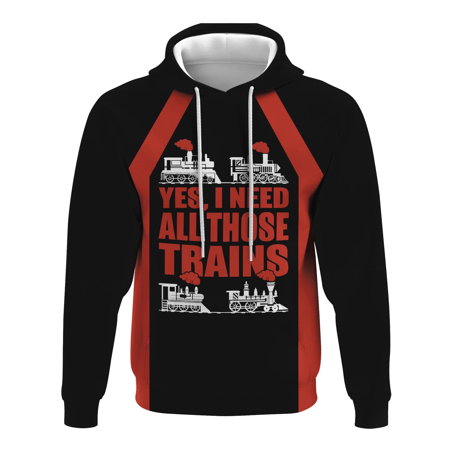 Railspirit Custom Name Chicago and North Western Railway Hoodie Yes I Need All Those Train Printed Zip Hoodie
