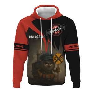 Railspirit Personalized Chicago and North Western Railway Hoodie Angry Train Hoodie Gift Idea For Train Lover