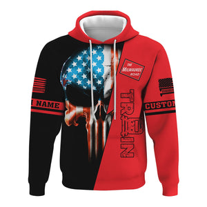 Railspirit Personalized Chicago, Milwaukee, St.Paul and Pacific Railroad Hoodie Train Skull American Flag Milwaukee Road Zip Up Hoodie All Over Print