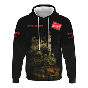 Railspirit Personalized Chicago, Milwaukee, St. Paul and Pacific Railroad Hoodie Vintage Train Art Style Milwaukee Road Zip Up Hoodie