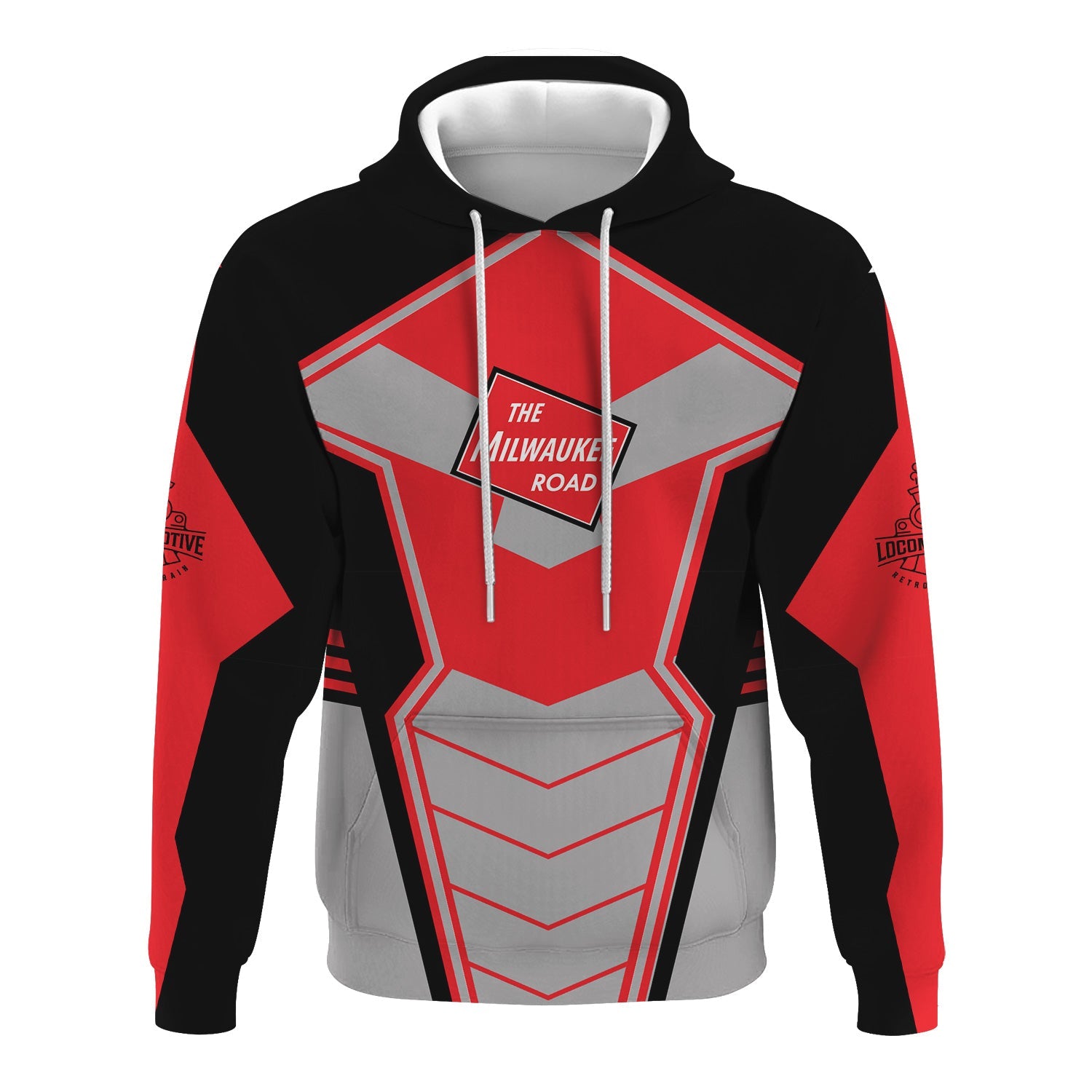 Railspirit Personalized Chicago, Milwaukee, St. Paul and Pacific Railroad Hoodie Engine-Inspired Style Milwaukee Road Train Zip Up Hoodie