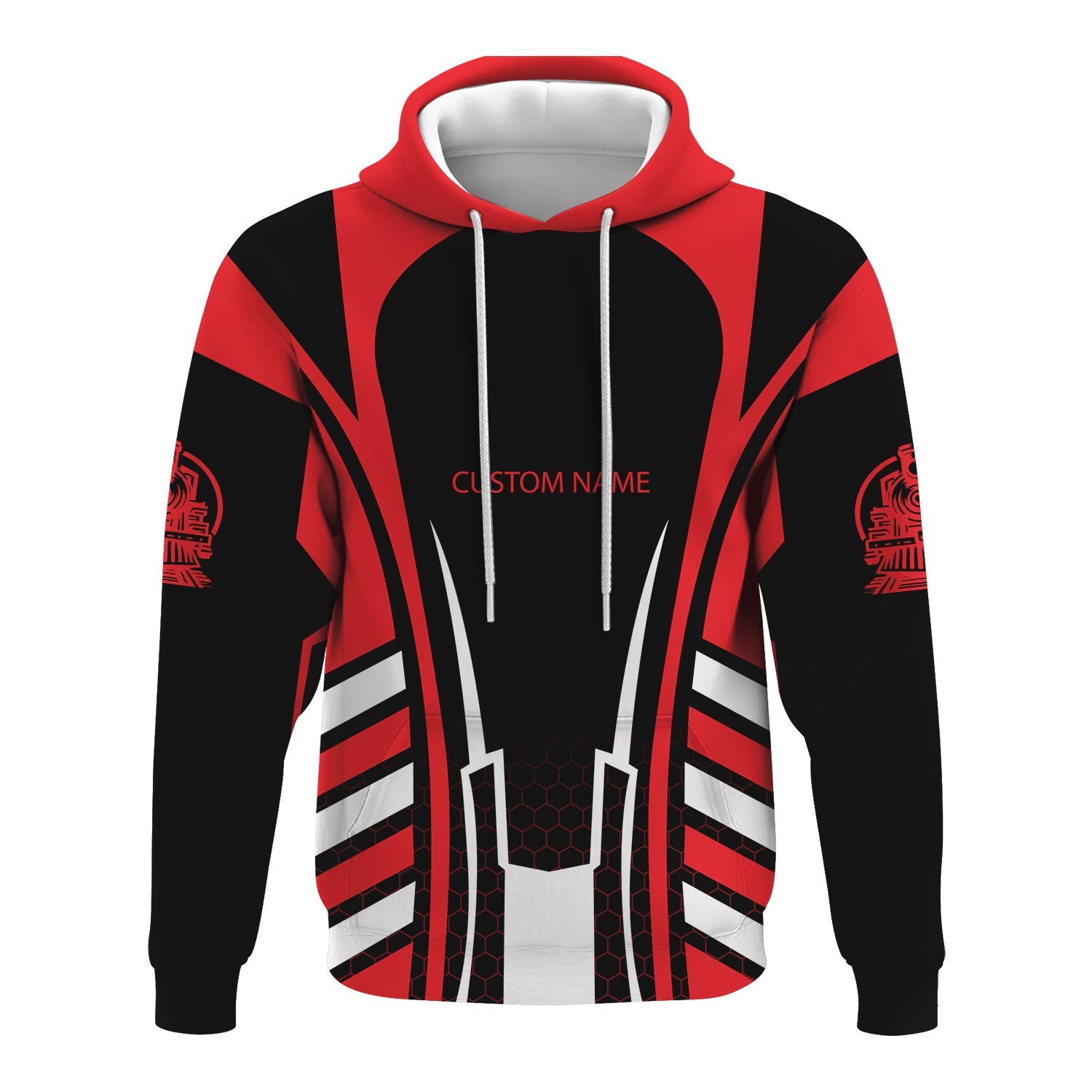 Railspirit Personalized Chicago, Milwaukee, St. Paul and Pacific Railroad Hoodie Striped Railroad Style Milwaukee Road Train Zip Up Hoodie