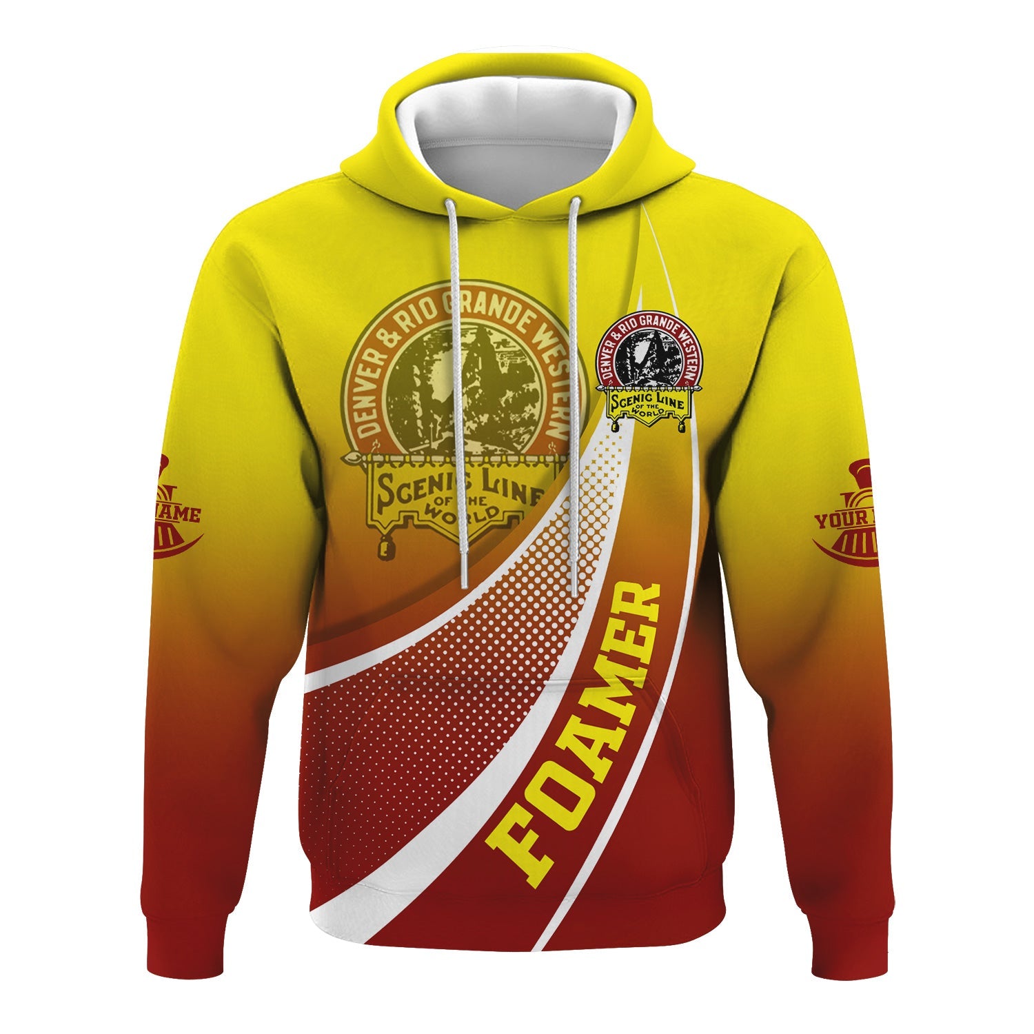 Railspirit Personalized Denver and Rio Grande Western Railroad Hoodie Railway-Themed Style Zip Up Hoodie Gift Idea For Trainspotter