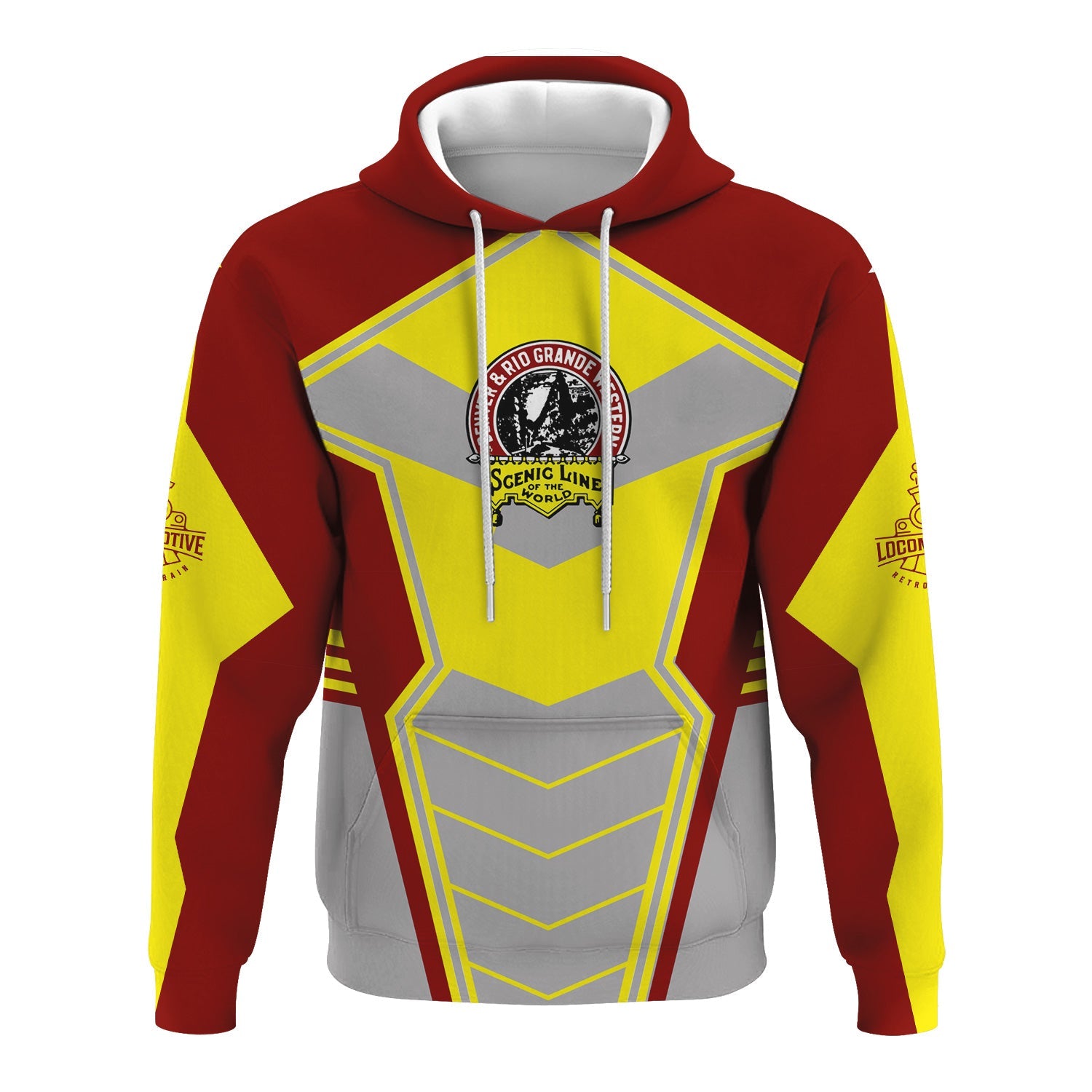 Railspirit Personalized Denver and Rio Grande Western Railroad Hoodie Engine-Inspired Style Train Zip Up Hoodie for Railroad Fanatic