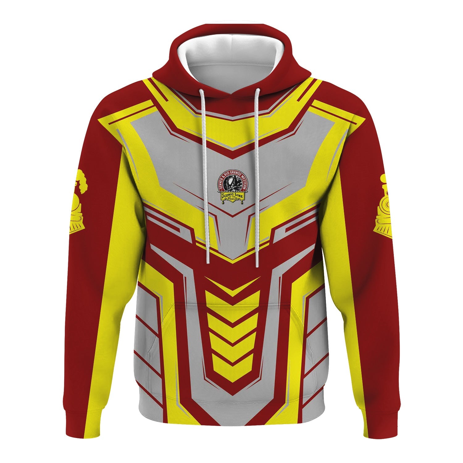 Railspirit Personalized Denver and Rio Grande Western Railroad Hoodie Armor-Inspired Design Train Zip Up Hoodie All Over Print