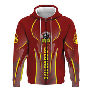 Railspirit Personalized Denver and Rio Grande Western Railroad Hoodie Striking Line Style Train Zip Up Hoodie For Locomotive Lovers