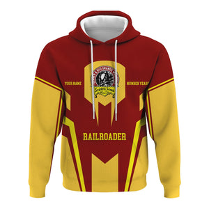 Railspirit Personalized Denver and Rio Grande Western Railroad Hoodie Custom Year Railroader Zip Up Hoodie Gift Idea For Train Lover