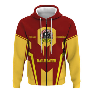 Railspirit Personalized Denver and Rio Grande Western Railroad Hoodie Custom Year Railroader Zip Up Hoodie Gift Idea For Train Lover