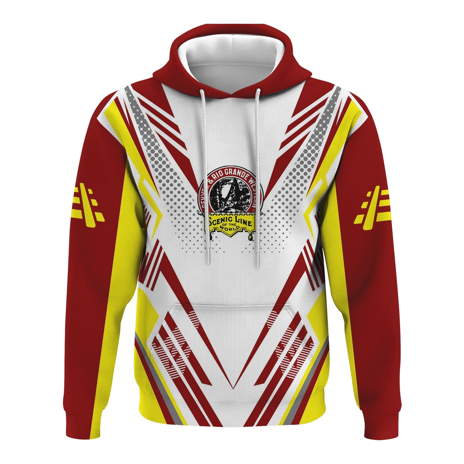 Railspirit Personalized Denver and Rio Grande Western Railroad Hoodie Railroad Tribute Design Train Zip Up Hoodie for Train Lovers