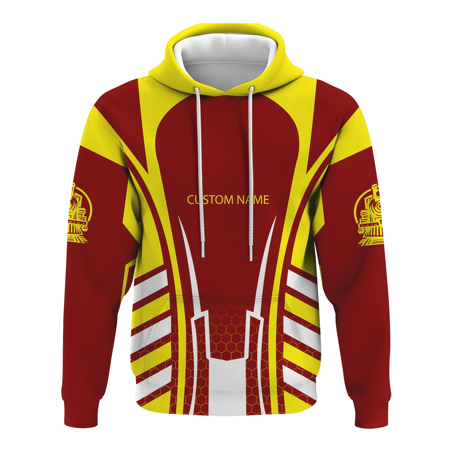 Railspirit Personalized Denver and Rio Grande Western Railroad Hoodie Striped Railroad Style Train Zip Up Hoodie All Over Print