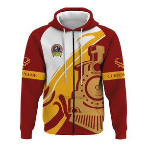 Railspirit Personalized Denver and Rio Grande Western Railroad Hoodie Flame-Inspired Style Zip Up Hoodie Gift Idea For Train Lovers