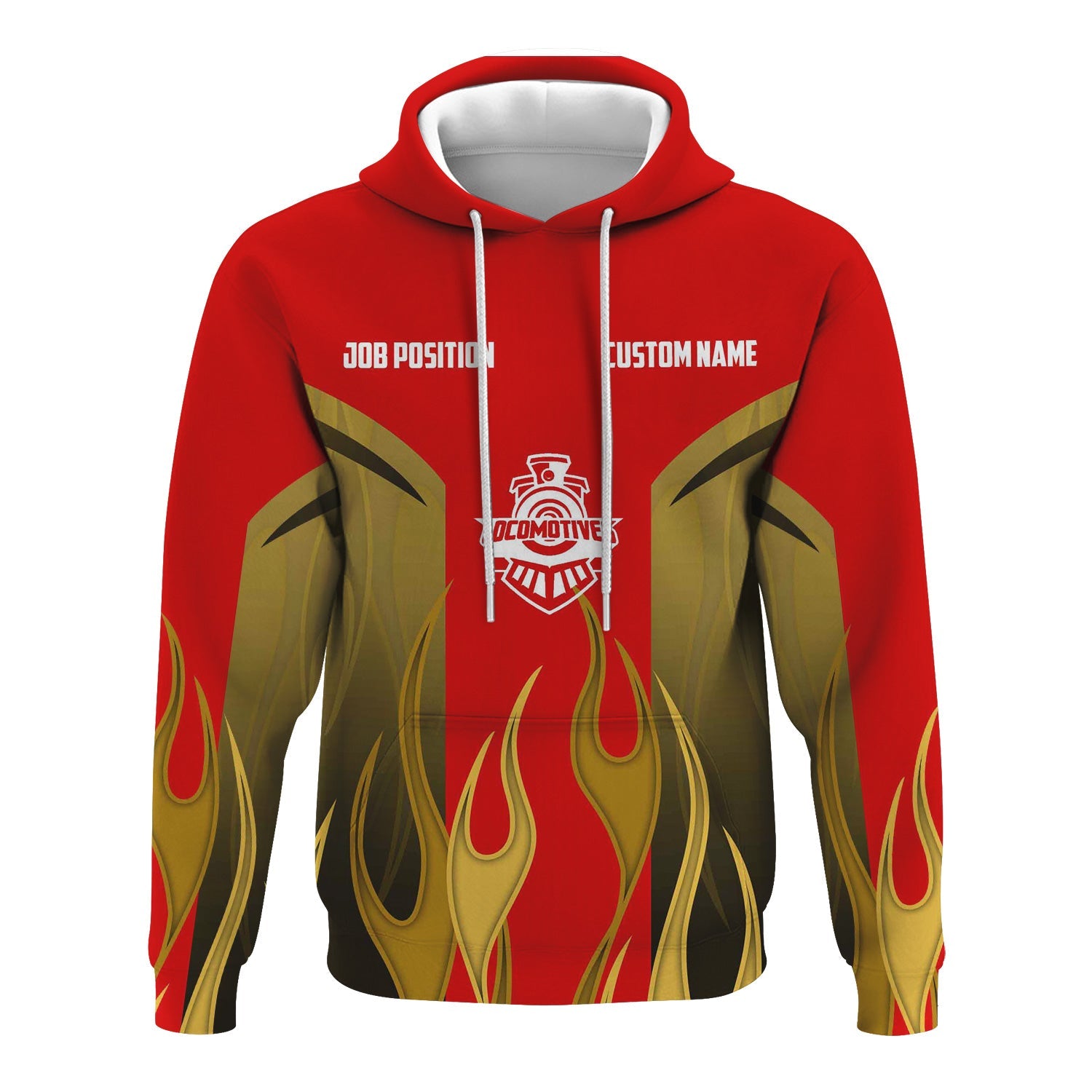 Railspirit Custom Name and Job Title Missouri Pacific Railroad Hoodie Flame Graphic Train Zip Up Hoodie