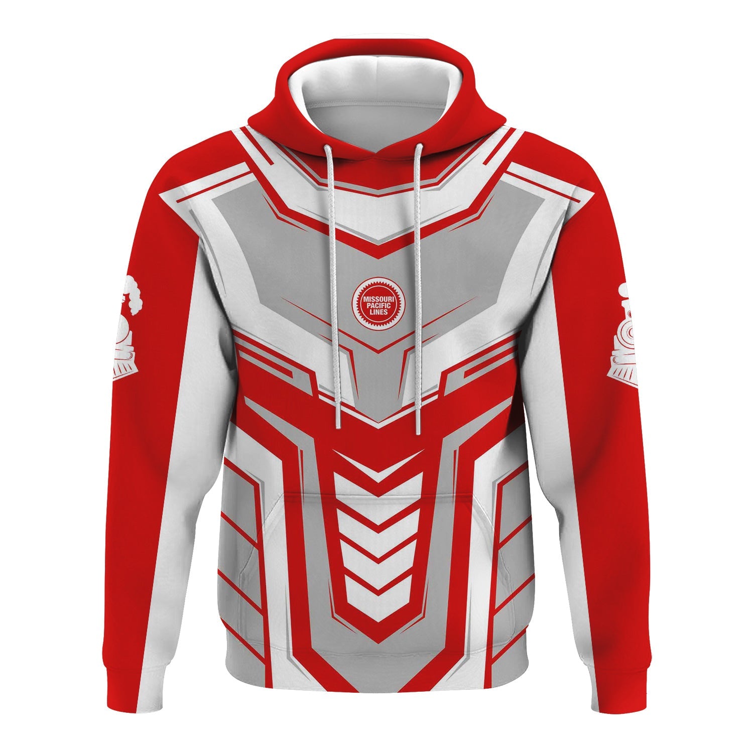 Railspirit Personalized Missouri Pacific Railroad Hoodie Armor-Inspired Design Train Zip Up Hoodie All Over Print