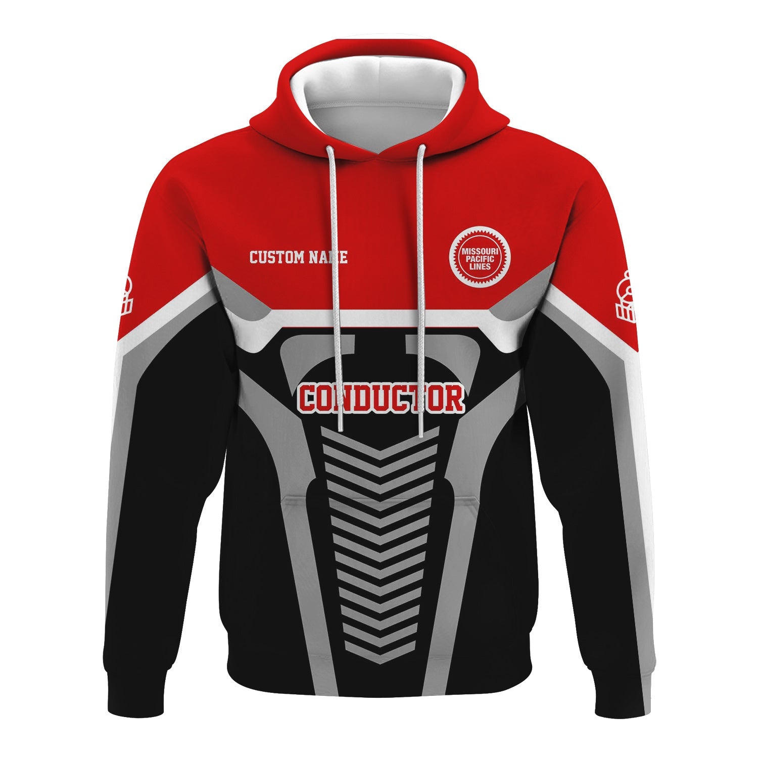 Railspirit Personalized Missouri Pacific Railroad Hoodie Track-Inspired with Custom Job Position Train Zip Up Hoodie