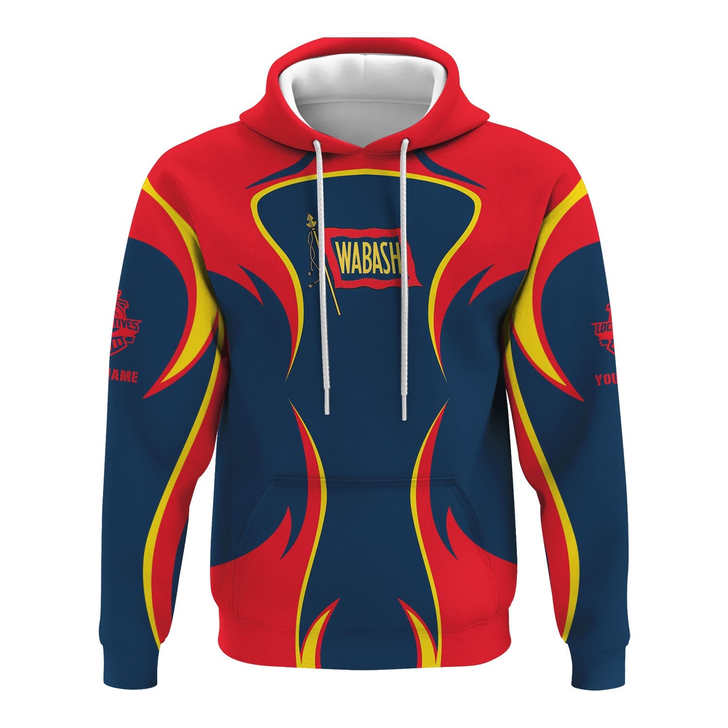 Railspirit Personalized Wabash Railroad Hoodie Distinctive Flame Style Zip Up Hoodie For Steam Engine Addict