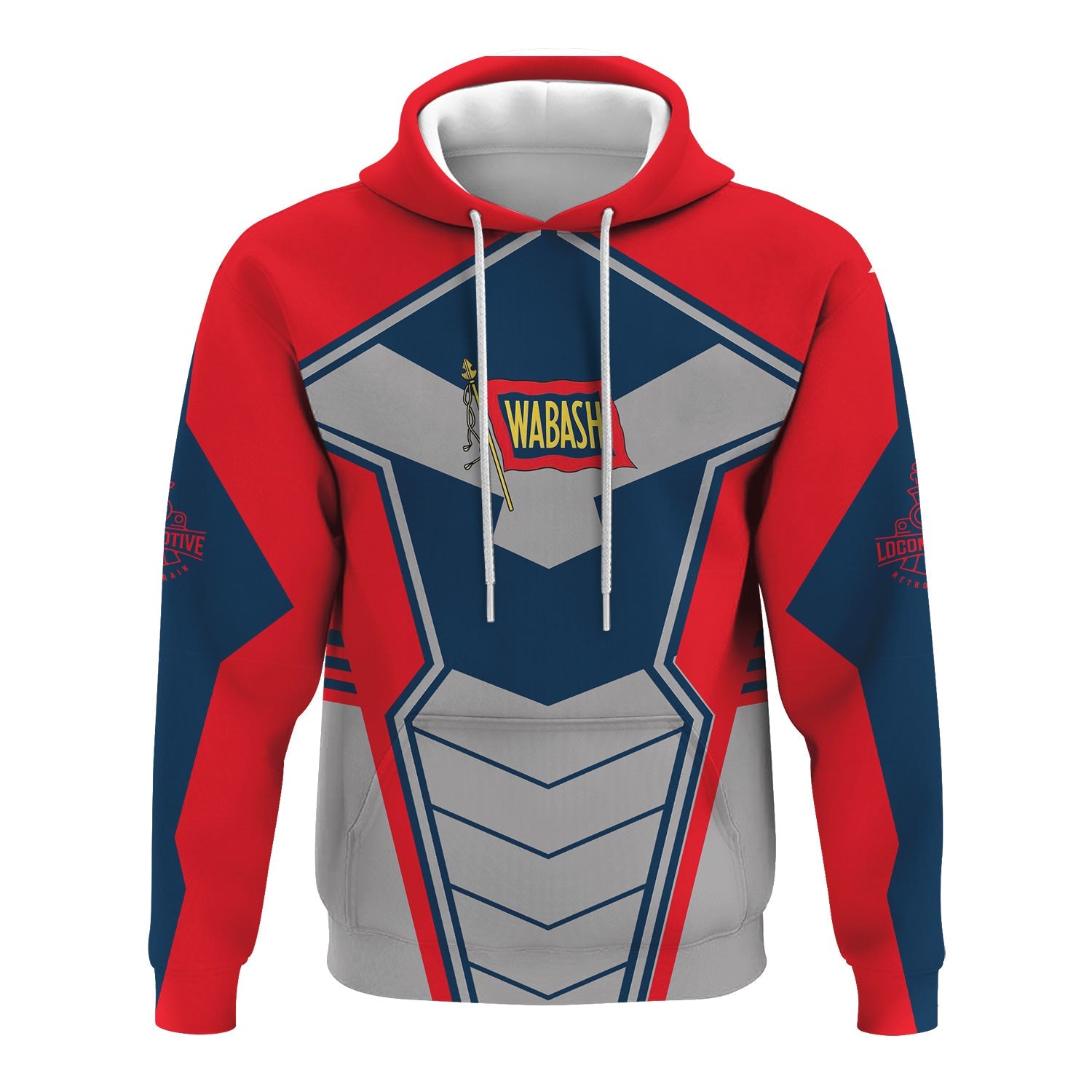 Railspirit Personalized Wabash Railroad Hoodie Engine-Inspired Style Train Zip Up Hoodie for Railroad Fanatic