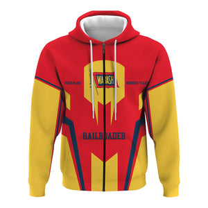 Railspirit Personalized Wabash Railroad Hoodie Custom Year Railroader Zip Up Hoodie Gift Idea For Train Lover