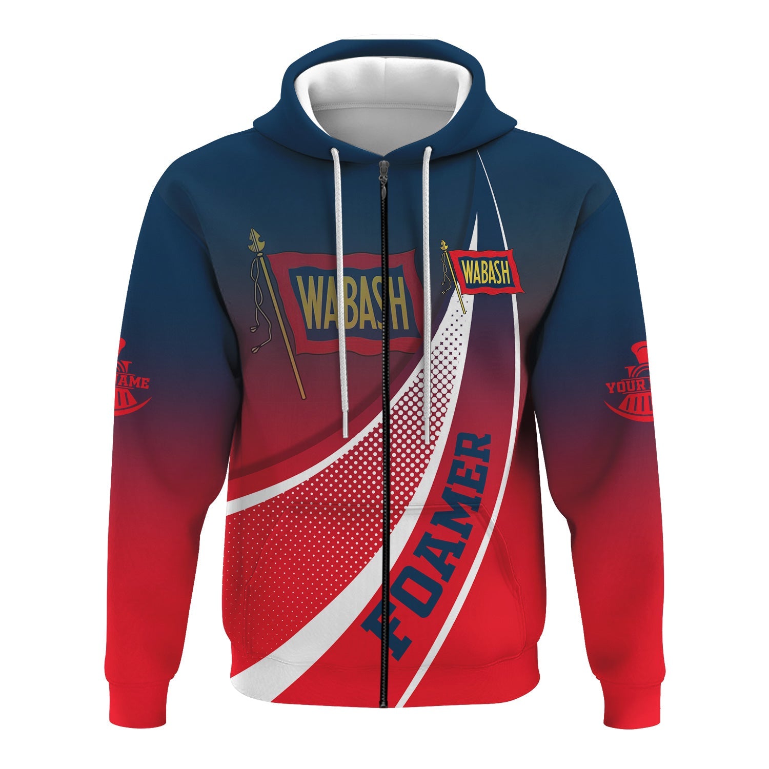 Railspirit Personalized Wabash Railroad Hoodie Railway-Themed Style Zip Up Hoodie Gift Idea For Trainspotter