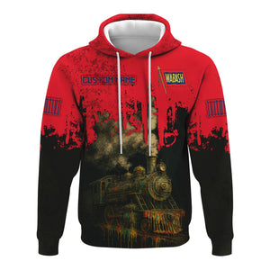 Railspirit Personalized Wabash Railroad Hoodie Vintage Train Art Style Zip Up Hoodie For Locomotive Fans