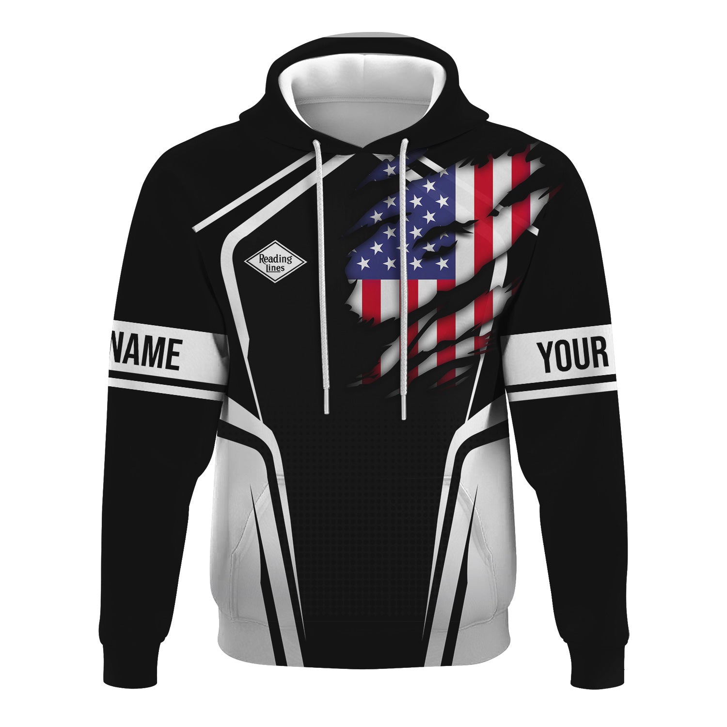 Railspirit Personalized Reading Railroad Hoodie American Eagle Vintage Train Zip Up Hoodie