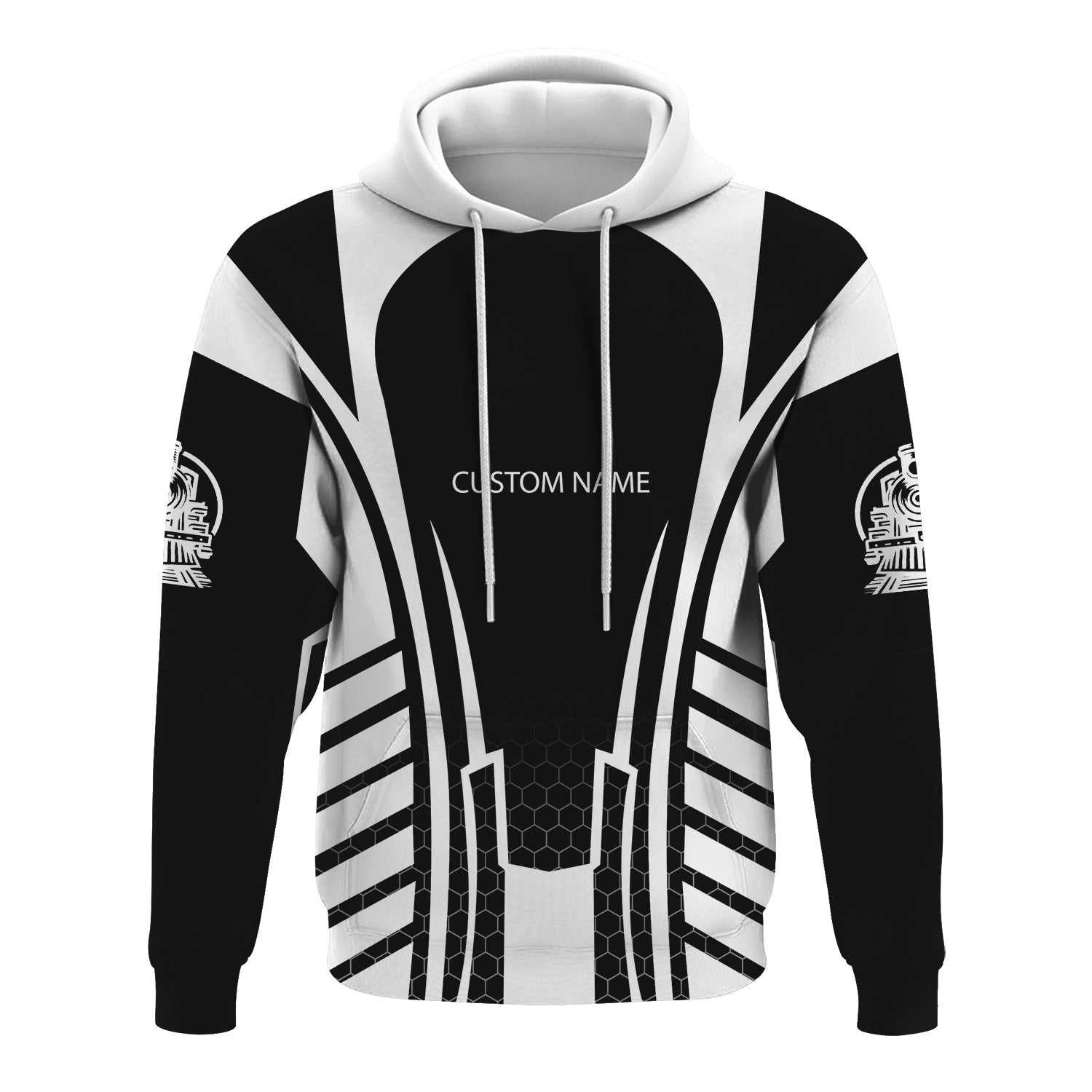 Railspirit Personalized Reading Railroad Hoodie Striped Railroad Style Train Zip Up Hoodie All Over Print