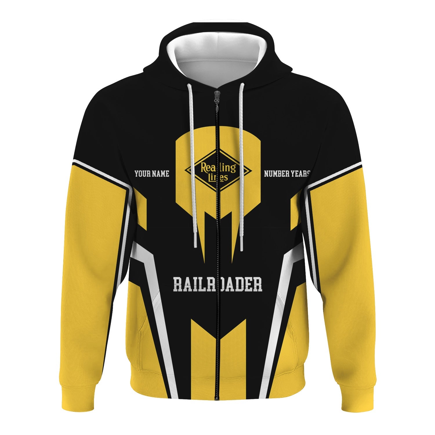Railspirit Personalized Reading Railroad Hoodie Custom Year Railroader Zip Up Hoodie Gift Idea For Train Lover