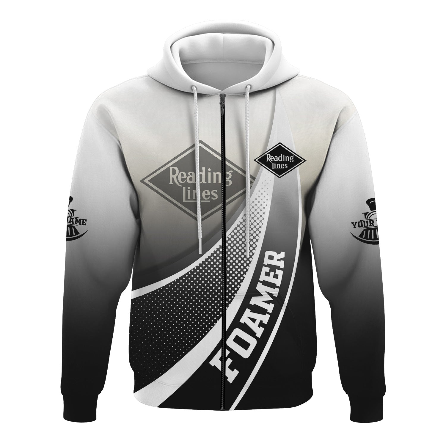 Railspirit Personalized Reading Railroad Hoodie Railway-Themed Style Zip Up Hoodie Gift Idea For Trainspotter
