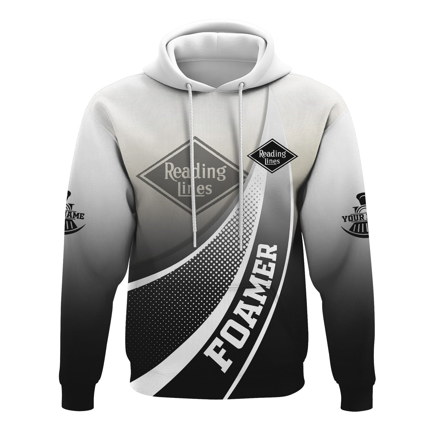 Railspirit Personalized Reading Railroad Hoodie Railway-Themed Style Zip Up Hoodie Gift Idea For Trainspotter