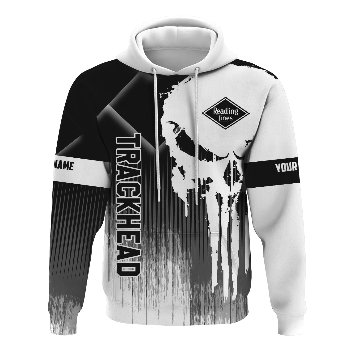 Railspirit Personalized Reading Railroad Hoodie Skull Design with Custom Job Train Zip Up Hoodie for Trackhead Crew