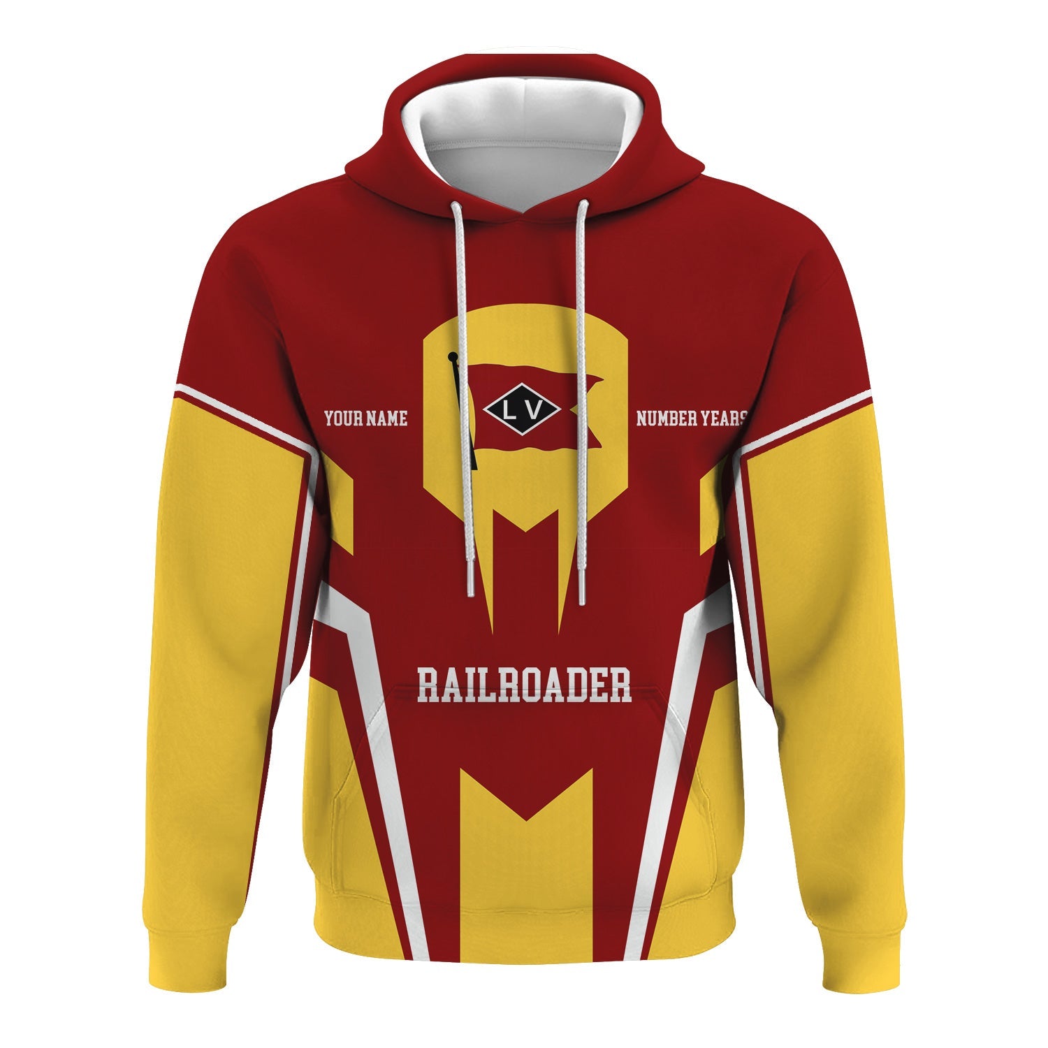 Railspirit Personalized Lehigh Valley Railroad Hoodie Custom Year Railroader Zip Up Hoodie Gift Idea For Train Lover