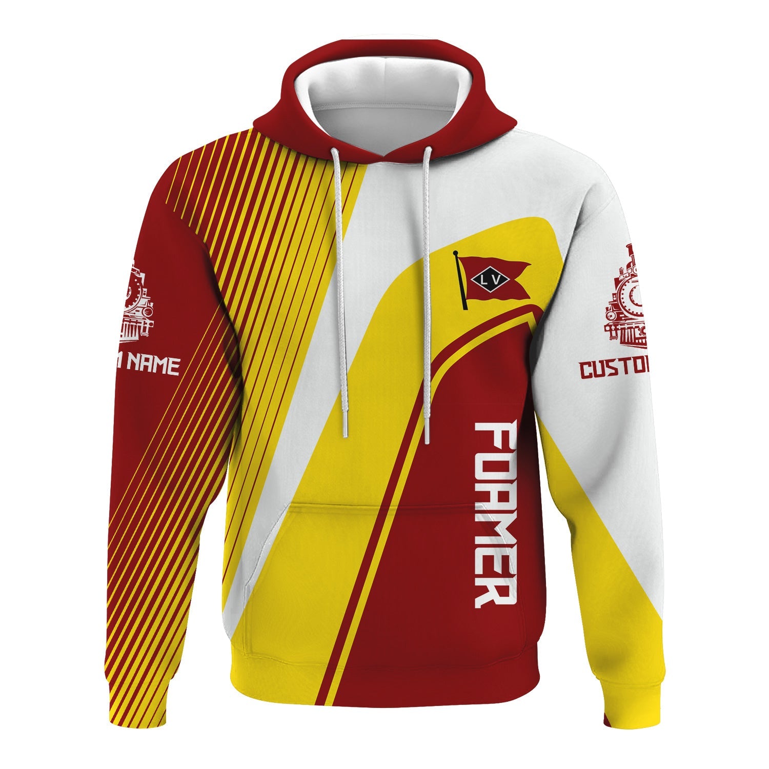 Railspirit Personalized Lehigh Valley Railroad Hoodie Vibrant Striking Style Zip Up Hoodie For Rail Enthusiasts