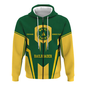 Railspirit Personalized Maine Central Railroad Hoodie Custom Year Railroader Zip Up Hoodie Gift Idea For Train Lover