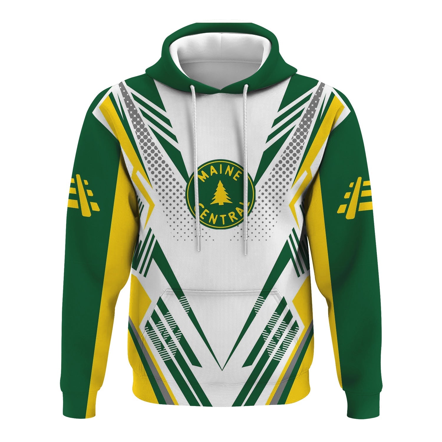 Railspirit Personalized Maine Central Railroad Hoodie Railroad Tribute Design Train Zip Up Hoodie for Train Lovers