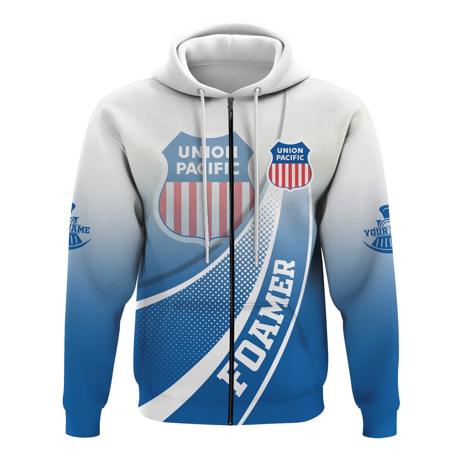 Railspirit Personalized Union Pacific Railroad Hoodie Railway-Themed Style Big Boy Zip Up Hoodie Gift Idea For Trainspotter