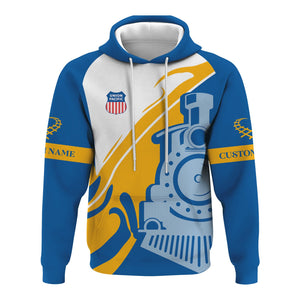 Railspirit Personalized Union Pacific Railroad Hoodie Flame-Inspired Style Big Boy Zip Up Hoodie Gift Idea For Train Lovers
