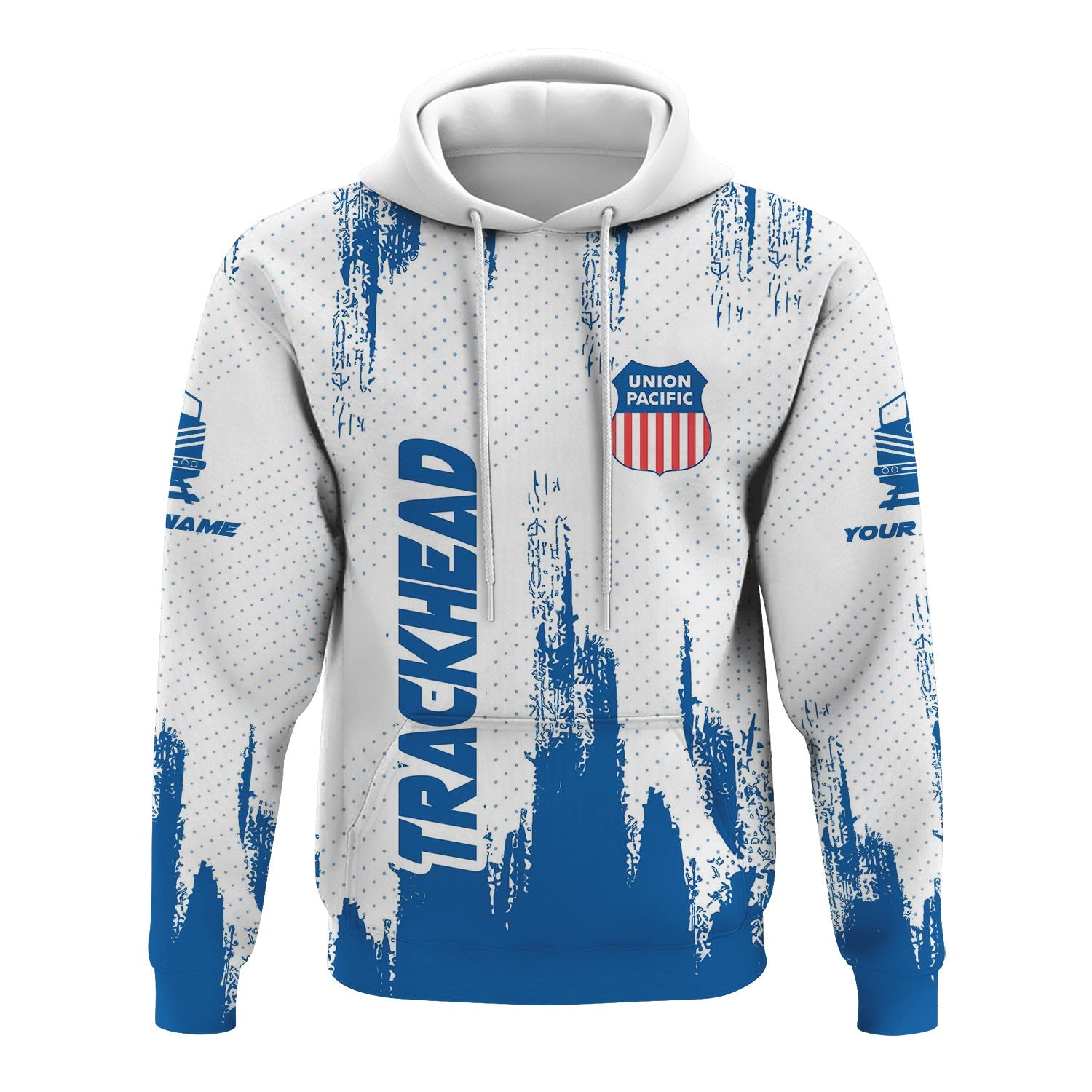 Railspirit Personalized Union Pacific Railroad Hoodie Paint Impact Design Big Boy Train Zip Up Hoodie for Trackhead