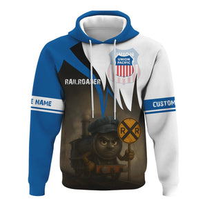 Railspirit Personalized Union Pacific Railroad Hoodie Angry Train Big Boy Hoodie Gift Idea For Train Lover