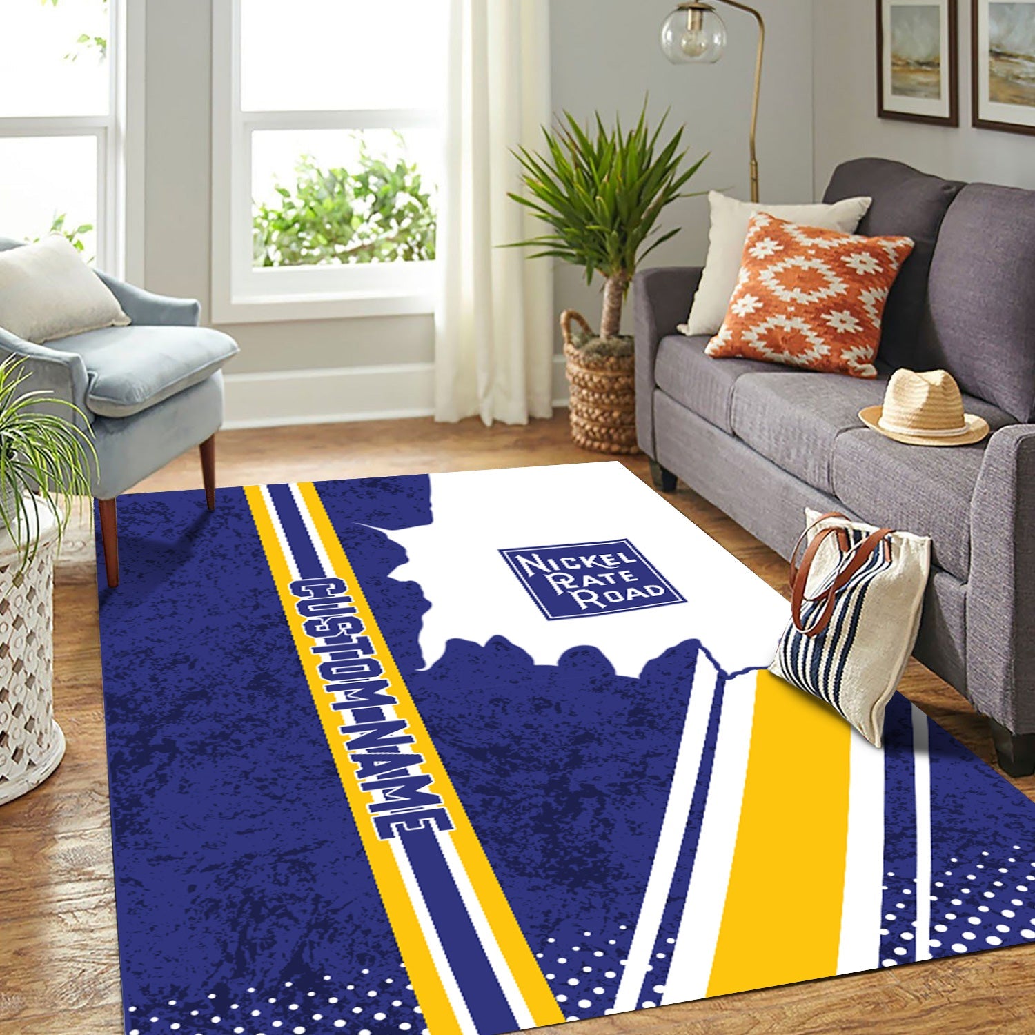 Railspirit Personalized New York, Chicago and St. Louis Railroad Area Rug Vintage Nickel Plate Road All Over Printed Rug