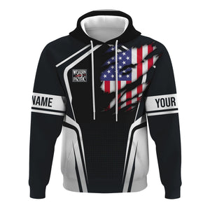 Railspirit Personalized Western Pacific Railroad Hoodie American Eagle Vintage Train Zip Up Hoodie