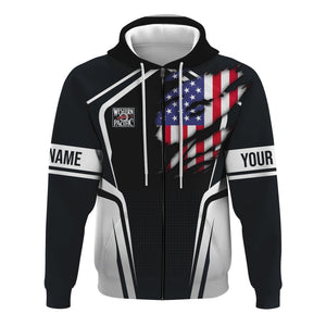 Railspirit Personalized Western Pacific Railroad Hoodie American Eagle Vintage Train Zip Up Hoodie