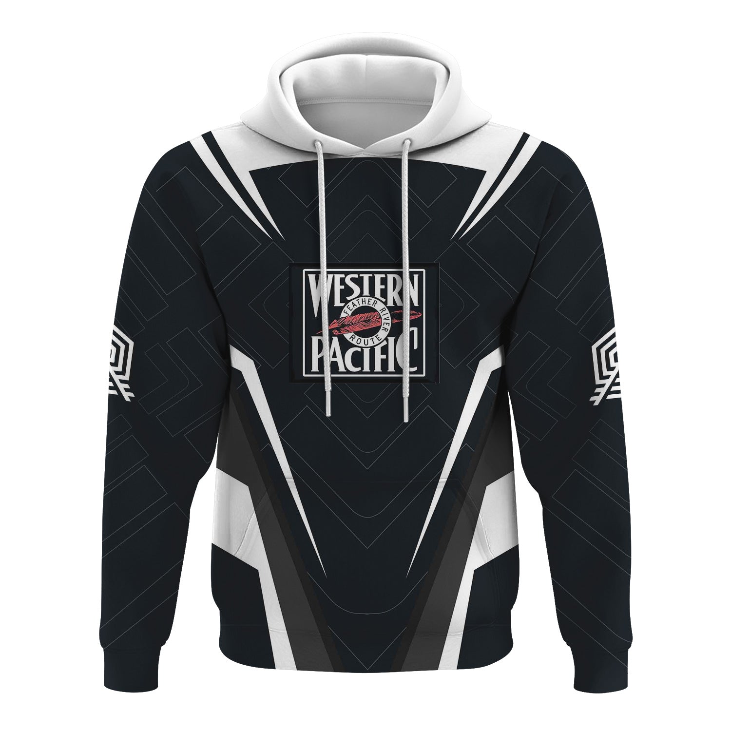 Railspirit Personalized Western Pacific Railroad Hoodie Railway Inspired Apparel Train Zip Up Hoodie For Train Lovers