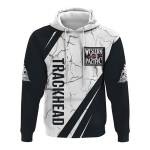Railspirit Personalized Western Pacific Railroad Hoodie Crackle Texture Style Train Zip Up Hoodie For Trackhead