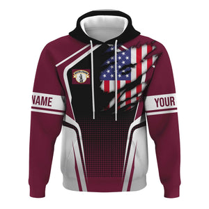 Railspirit Personalized Boston and Maine Railroad Hoodie American Eagle Vintage Train Zip Up Hoodie