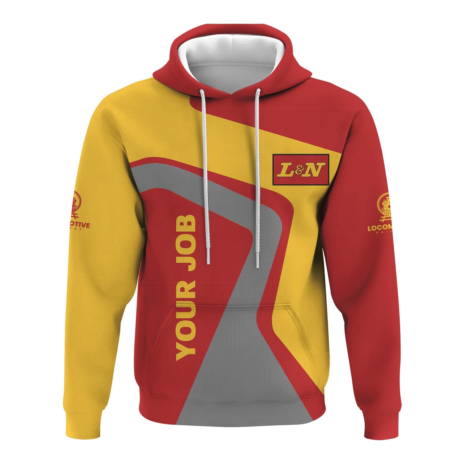 Railspirit Personalized Louisville and Nashville Railroad Hoodie Unique Design with Custom Job Position L&N Train Zip Up Hoodie