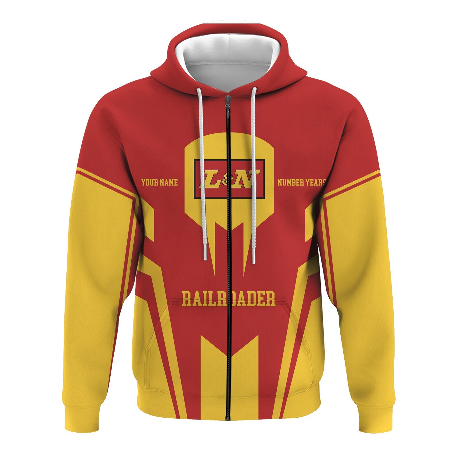 Railspirit Personalized Louisville and Nashville Railroad Hoodie Custom Year Railroader L&N Zip Up Hoodie Gift Idea For Train Lover