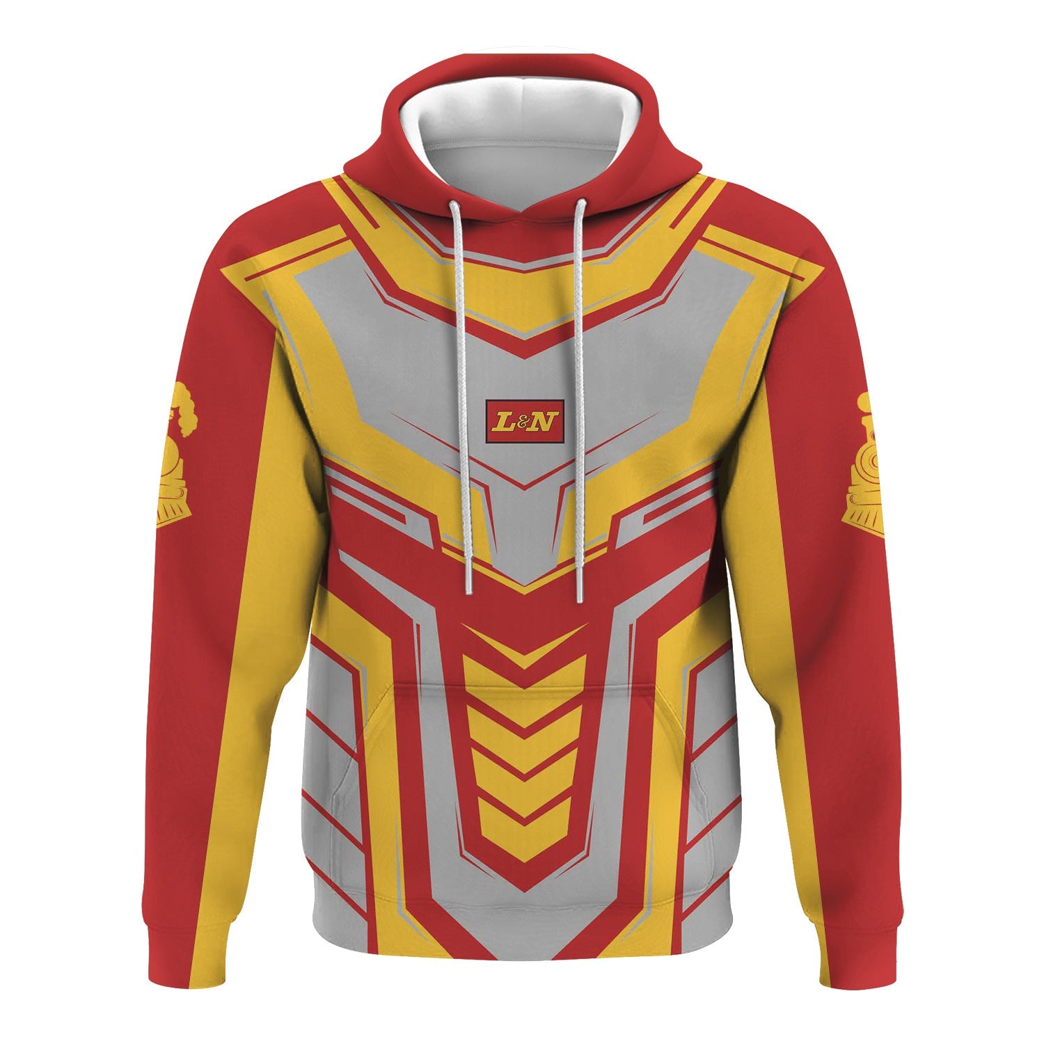 Railspirit Personalized Louisville and Nashville Railroad Hoodie Armor-Inspired Design L&N Train Zip Up Hoodie All Over Print