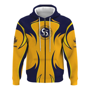 Railspirit Personalized Chesapeake and Ohio Railway Hoodie Distinctive Flame Style C&O Zip Up Hoodie For Steam Engine Addict